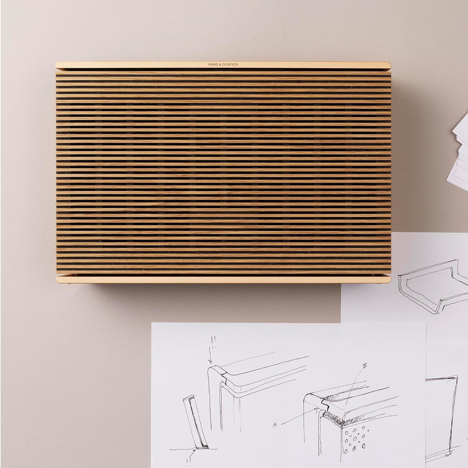 Bang & Olufsen Beosound Level - Wireless Portable WiFi and Bluetooth Speaker, Splash and Dust Resistant, First Ever Cradle to Cradle Certified Circular Speaker, Up to 16 Hours Battery - Gold Tone/Wood-11