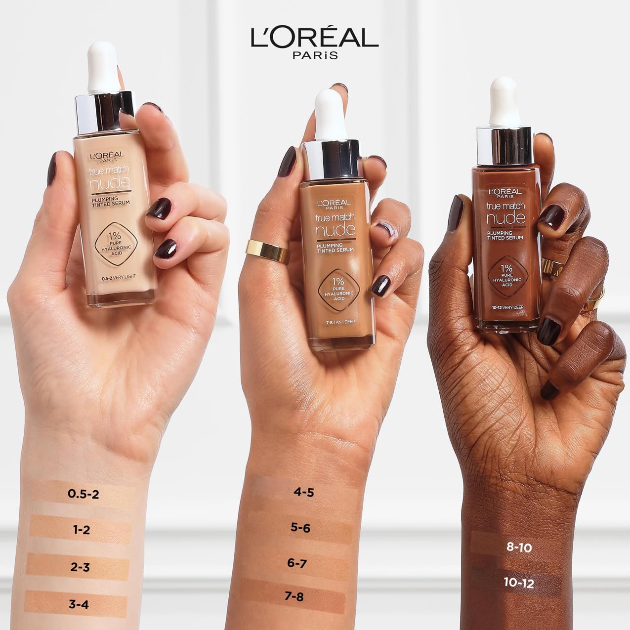 L'Oreal Paris True Match Tinted Serum Foundation, 1% Hyaluronic Acid, Hydrating Formula, Replumps Skin in 1 Hour for a Natural Glowing Finish, 30 ml, Shade 4-5 Medium-4