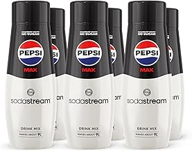 SodaStream Flavours Pepsi Max Sparkling Drink Mix, Soda & Fizzy Drink Maker Concentrate, Diet Pepsi with Maximum Taste & No Sugar, Official Pepsi Cola x SodaStream Syrup - 6 x 440ml Multi Pack