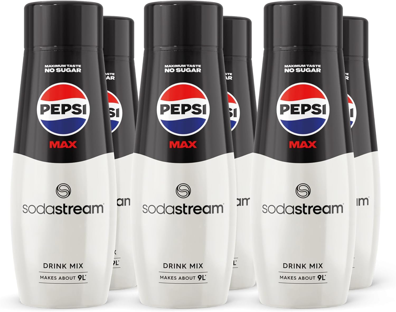 SodaStream Flavours Pepsi Max Sparkling Drink Mix, Soda & Fizzy Drink Maker Concentrate, Diet Pepsi with Maximum Taste & No Sugar, Official Pepsi Cola x SodaStream Syrup - 6 x 440ml Multi Pack-0