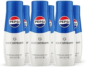 SodaStream Flavours Pepsi Sparkling Drink Mix, Soda & Fizzy Drink Maker Concentrate, Original Pepsi Recipe, Just Add Sparkling Water, Official Pepsi Cola x SodaStream Syrup - 6 x 440ml Multi Pack