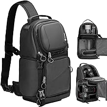 TARION Camera Sling Bag, Waterproof Camera Travel Bag Photography Backpack Camera Shoulder Bag with Rain Cover for DSLR SLR Cameras Lens