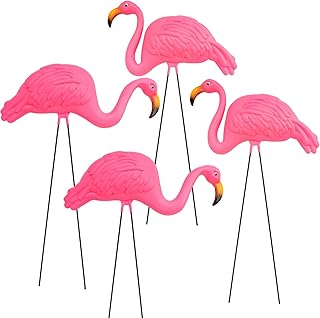 GiftExpress Large Bright Pink Flamingo Yard Ornament/Flamingo Garden Statue/Pink Flamingo Garden Yard Decor (Pack of 4)