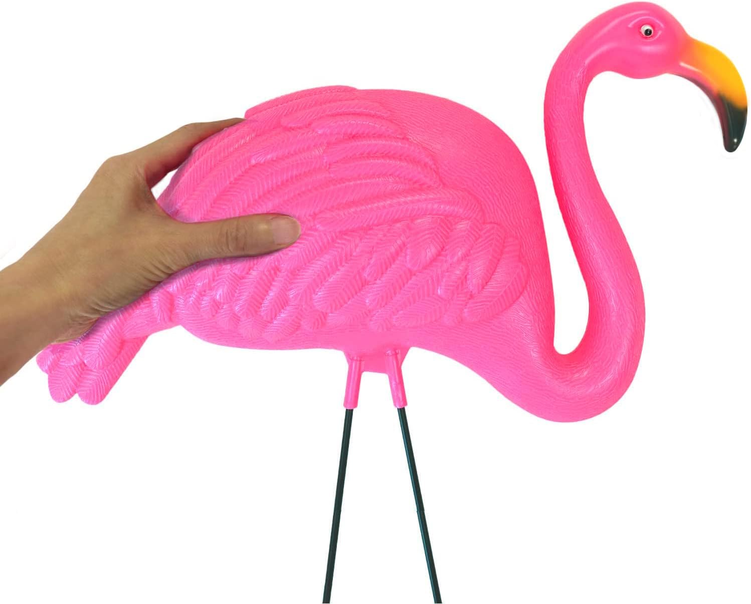 GiftExpress Large Bright Pink Flamingo Yard Ornament/Flamingo Garden Statue/Pink Flamingo Garden Yard Decor (Pack of 4)-2