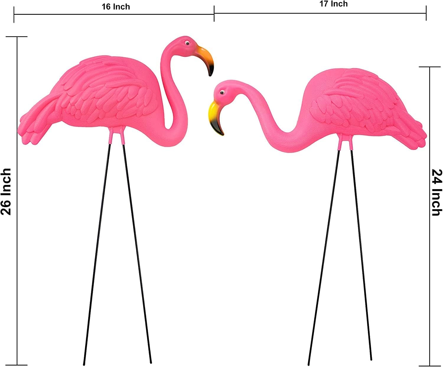 GiftExpress Large Bright Pink Flamingo Yard Ornament/Flamingo Garden Statue/Pink Flamingo Garden Yard Decor (Pack of 4)-5