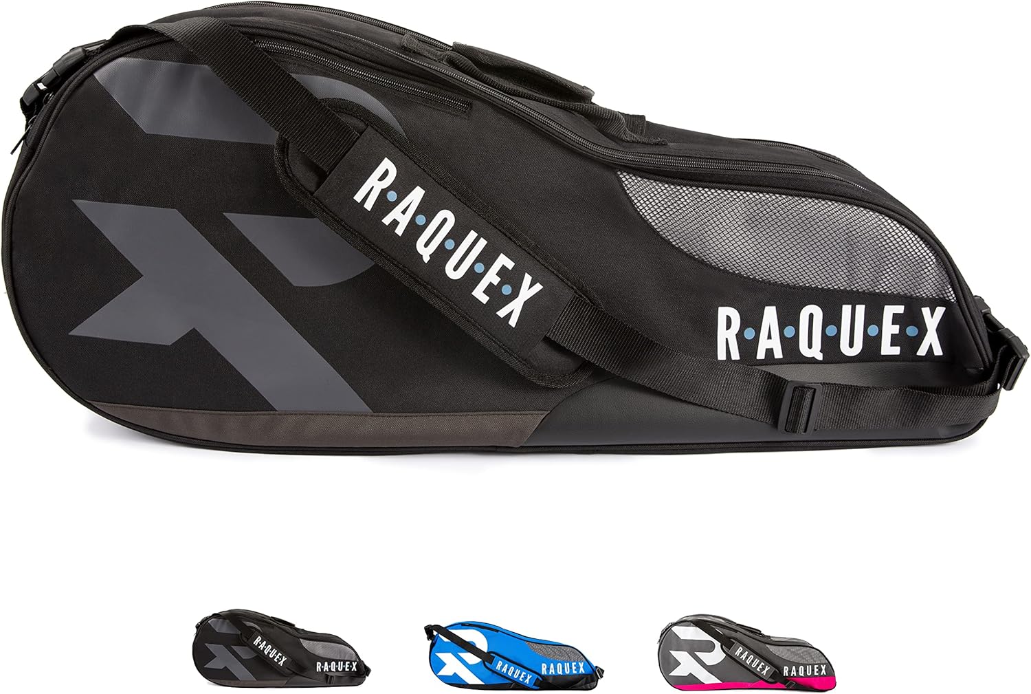 Raquex Tennis Bag - Racket Bag for Tennis, Badminton & Squash Racquets. Blue, Black or Magenta. Badminton Bag, Holds up to 6 Racquets + Accessories + Trainers-0