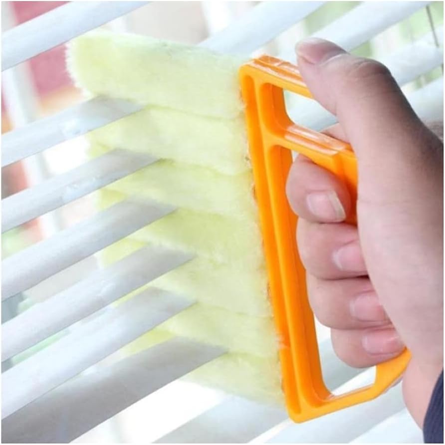 KOKSI Wet Dry Venetian Window Blind Cleaner Brush with Ergonomic Handle for Dust Cleaning Shades Dirty Blinds Home Care & Cleaning Tool Damp Duster Sponge-0