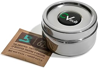 CVAULT by Boveda | 1/2 oz Twist Container | Smell-Proof, Air Tight & Light Resistant | Food Grade Stainless Steel | Includes 62% RH 8-gram Boveda