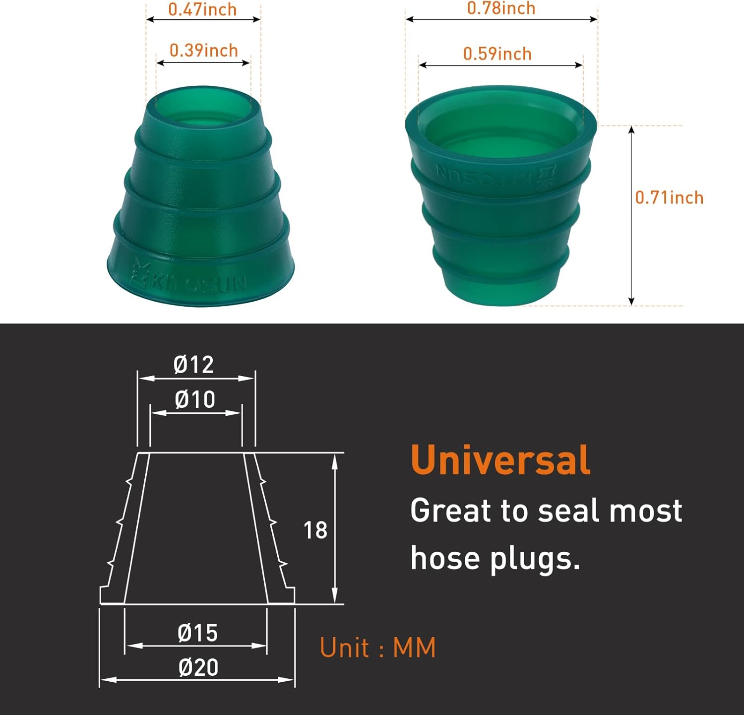 Hookah Hose Grommets Silicone Gasket - Kitosun Original Hookah Accessories Durable Silicon Plug Grommets Ensure air-Tight Seal Prevent Shisha Hoses Falling Out While Smoking (Mix Colors)-2