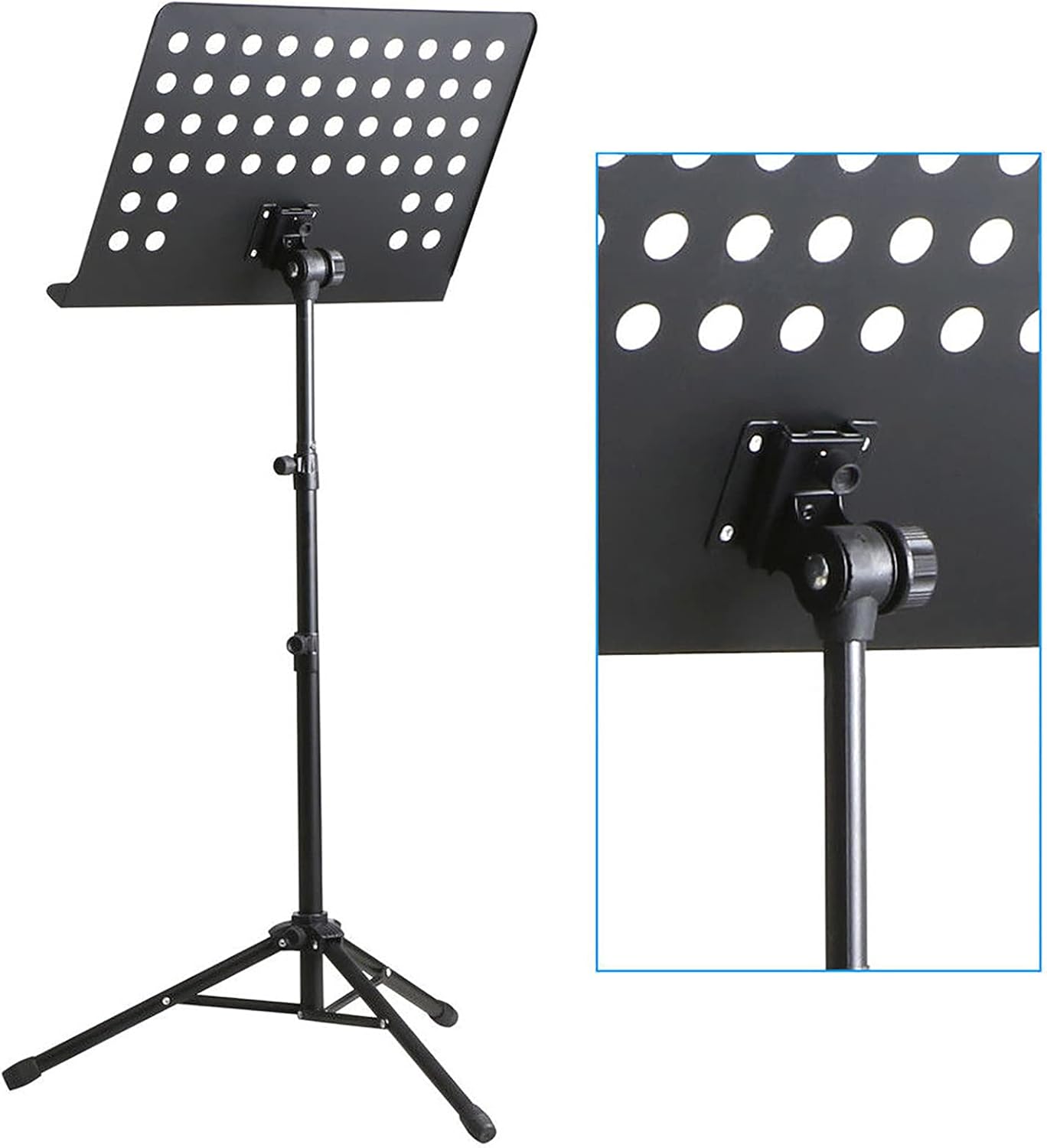 Black Heavy Duty Metal Foldable Music Stand Holder Tripod Orchestral Conductor Sheet-8