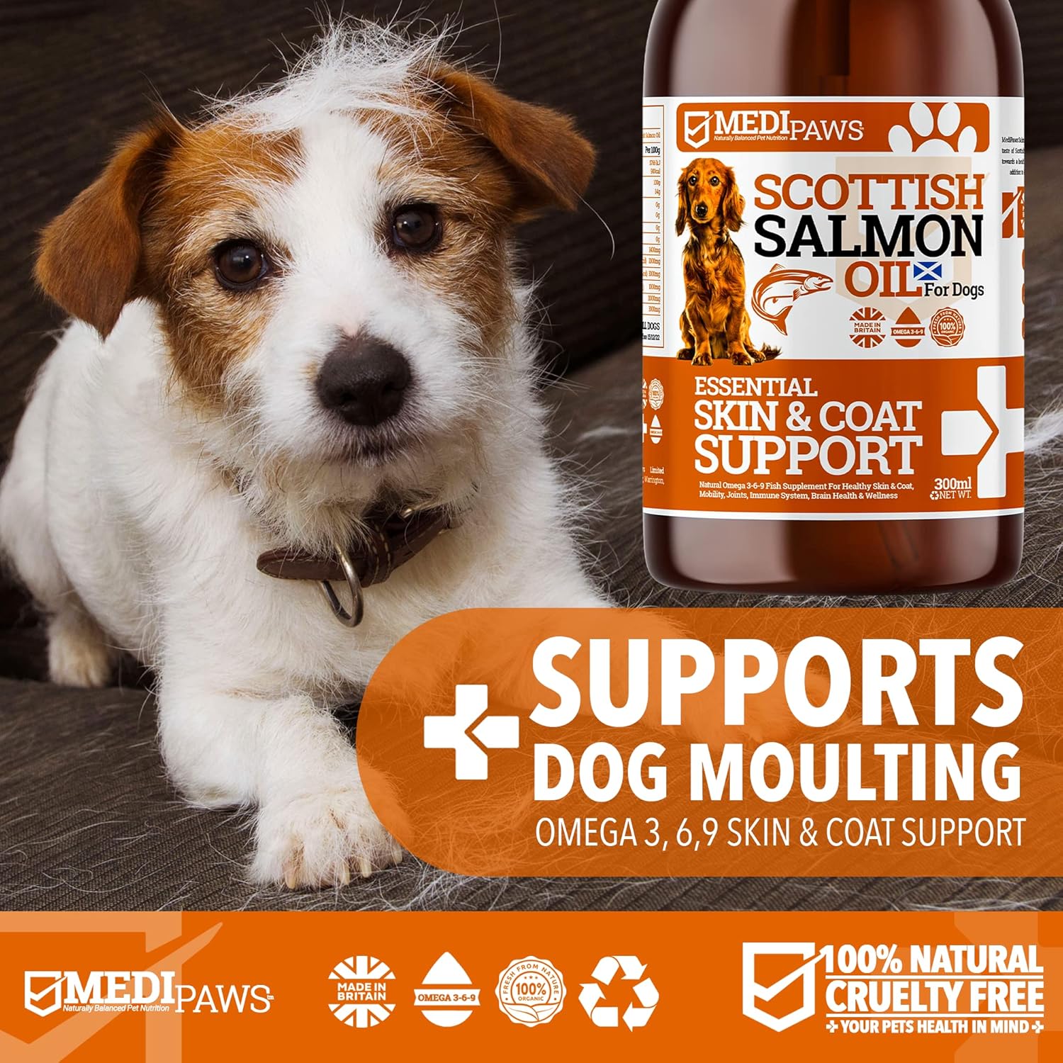 MediPaws Scottish Salmon Oil For Dogs, Cats, Horse, Ferret & Pet - Pure Omega 3, 6 & 9 Fish Oil Food Treats Dog Supplement for Natural Coat, Immune Support, Itchy Skin, Joint & Brain Health-3