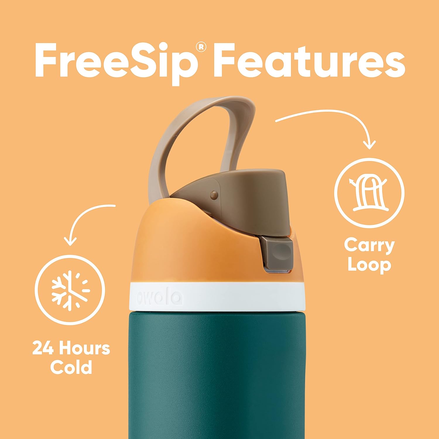 Owala FreeSip Insulated Stainless Steel Water Bottle with Straw for Sports, Travel, and School BPA-Free Sports Water Bottle, 24 oz, Boneyard-3