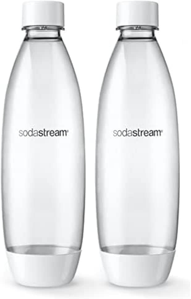 SodaStream 1 Litre Fuse Bottles - White Twin Pack for the Dishwasher-0