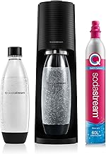 sodastream Terra Sparkling Water Maker, Sparkling Water Machine & 1L Fizzy Water Bottle, Retro Drinks Maker w. BPA-Free Water Bottle & Quick Connect Co2 Gas Bottle for Home Carbonated Water - Black