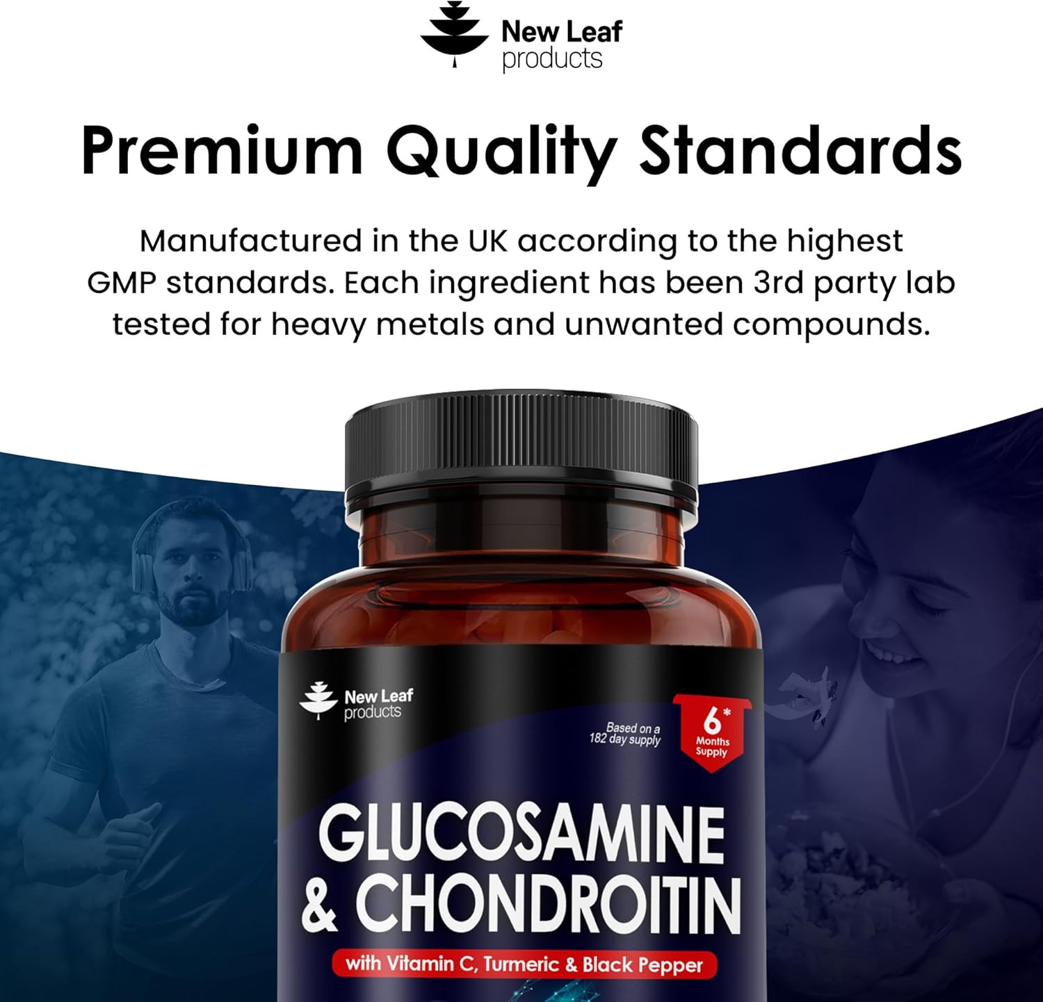 Glucosamine and Chondroitin High Strength - Enriched With Turmeric And Vitamin C - Glucosamine Sulphate Chondroitin Sulphate, Food Supplement - Contributes To The Normal Function of Bones 365 Capsules-4