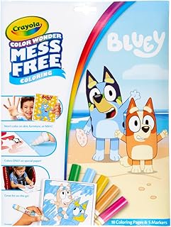 CRAYOLA Color Wonder - Bluey Colouring Mess-Free Book (Includes 18 Colouring Pages & 5 Magic Color Wonder Markers)