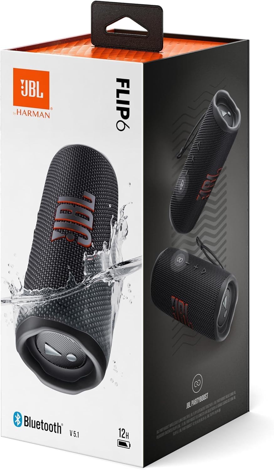 JBL Flip 6 Portable Bluetooth Speaker with 2-Way Speaker System and Powerful JBL Original Pro Sound, Up to 12 Hours of Playtime, Black-6