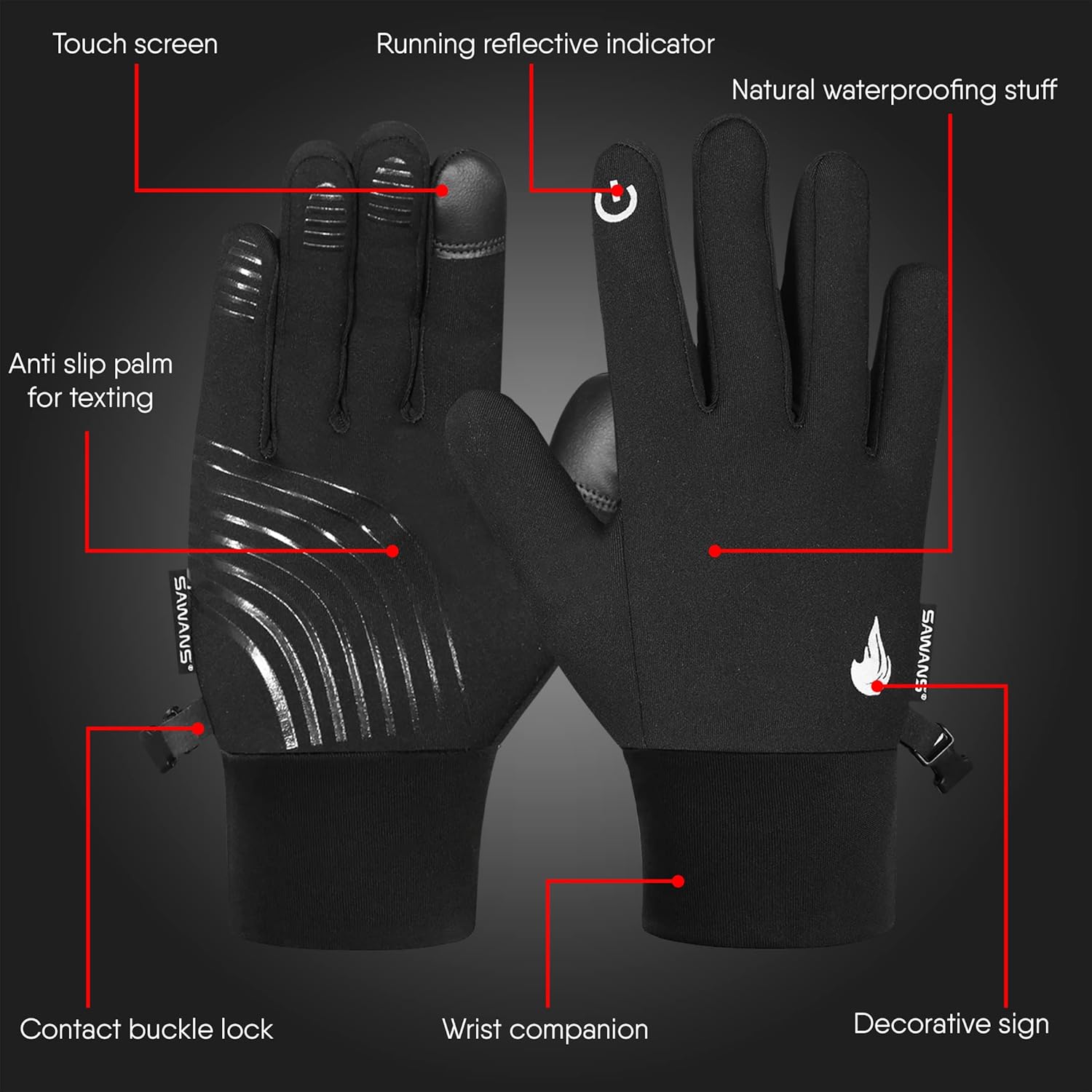 Winter Cycling Running Warm Gloves Men Women Touchscreen Thermal Windproof Anti Slip Driving Sports Outdoor Bike Gloves Hiking Ski Climbing Riding Walking-1