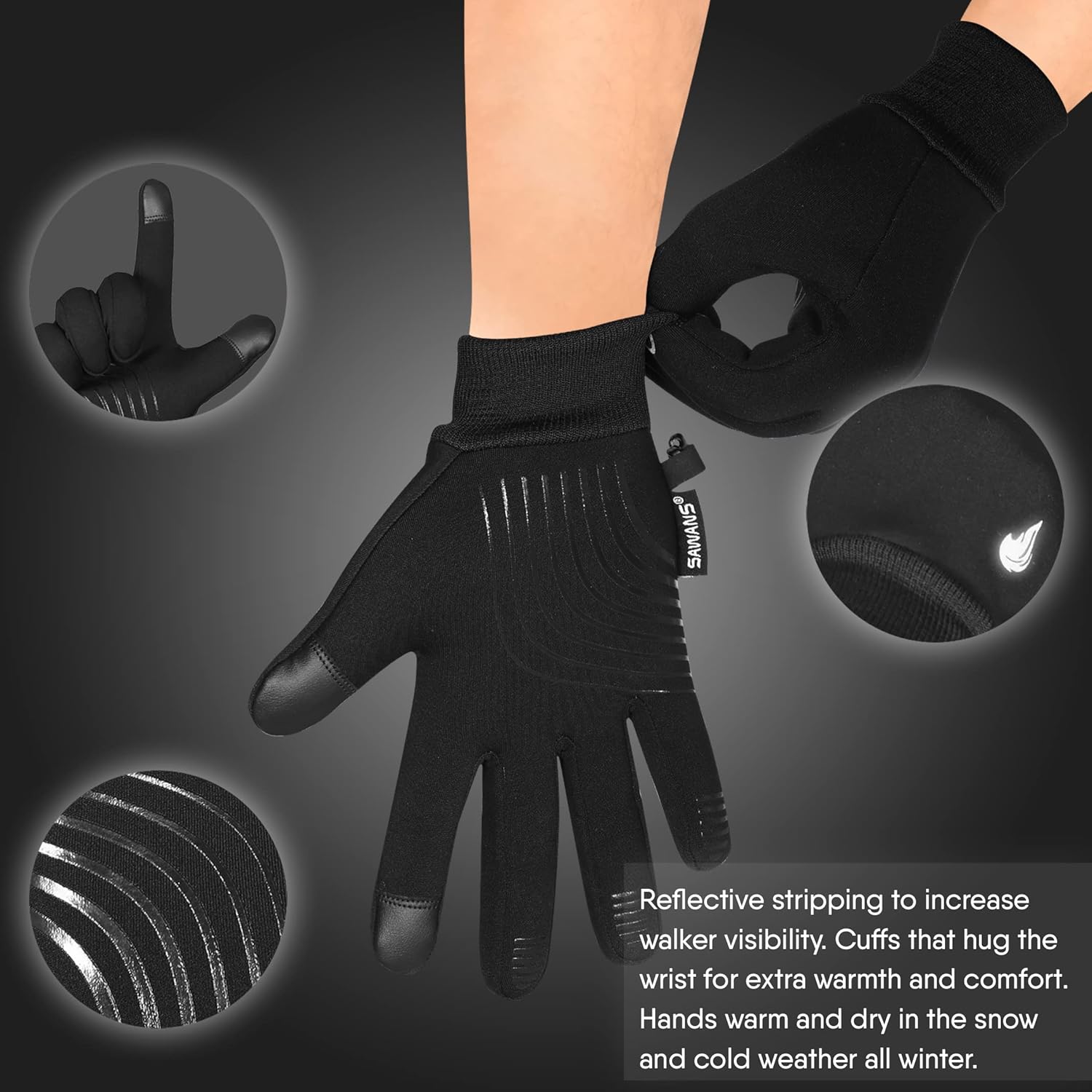 Winter Cycling Running Warm Gloves Men Women Touchscreen Thermal Windproof Anti Slip Driving Sports Outdoor Bike Gloves Hiking Ski Climbing Riding Walking-4