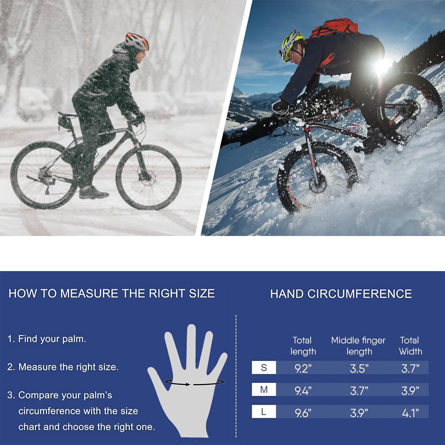 Winter Cycling Running Warm Gloves Men Women Touchscreen Thermal Windproof Anti Slip Driving Sports Outdoor Bike Gloves Hiking Ski Climbing Riding Walking-5