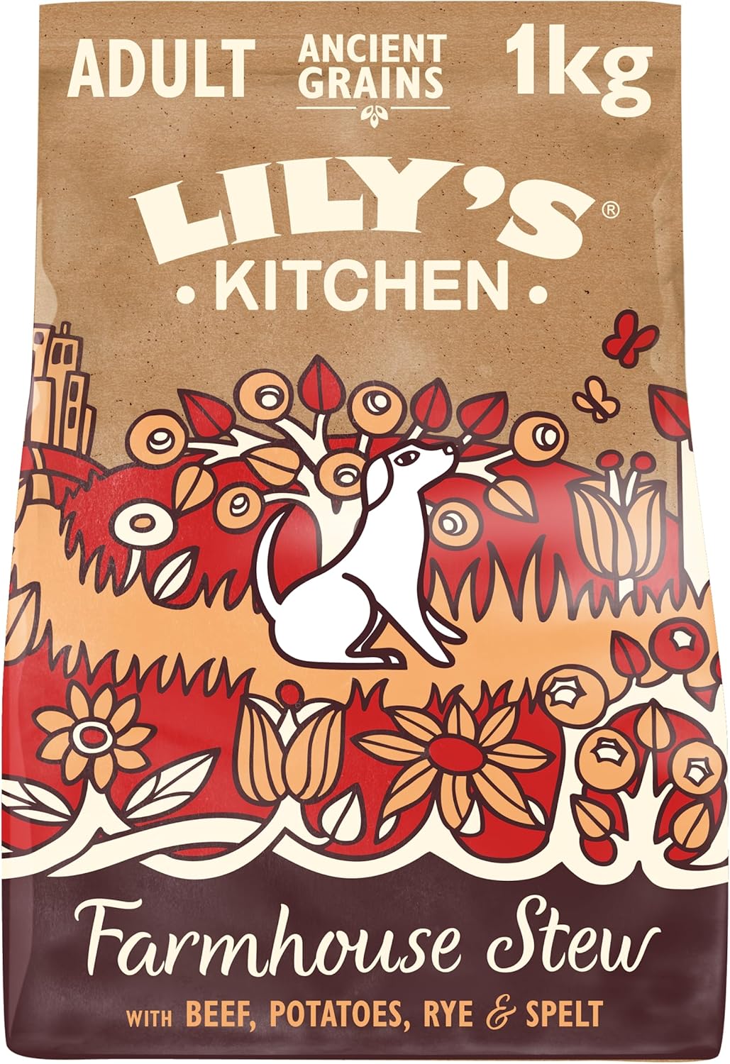 Lily’s Kitchen Made with Natural Ingredients Adult Dry Dog Food Beef Stew with Ancient Grains 1kg Bag-0