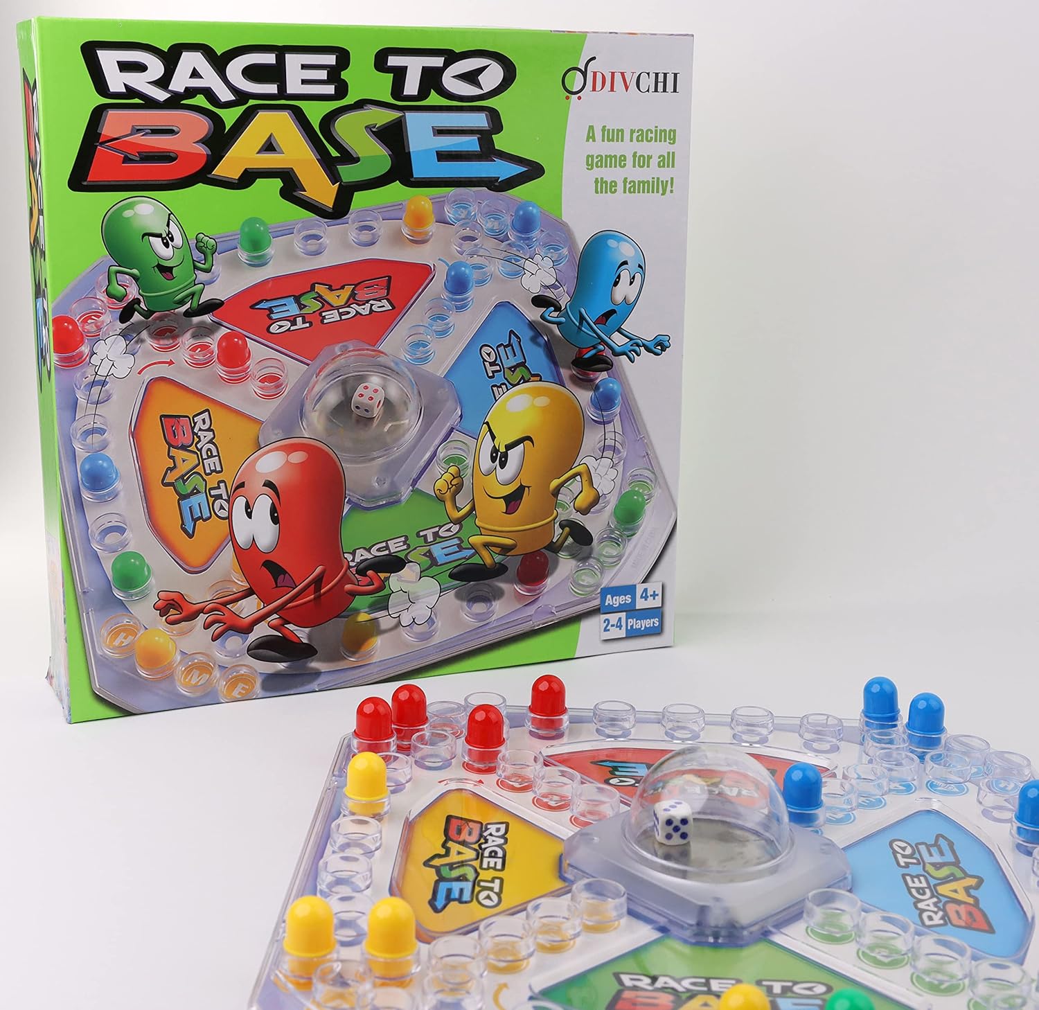 DIVCHI Race To Base Board Game for kids - Racing and Chasing to Base Game, 4 Players-3