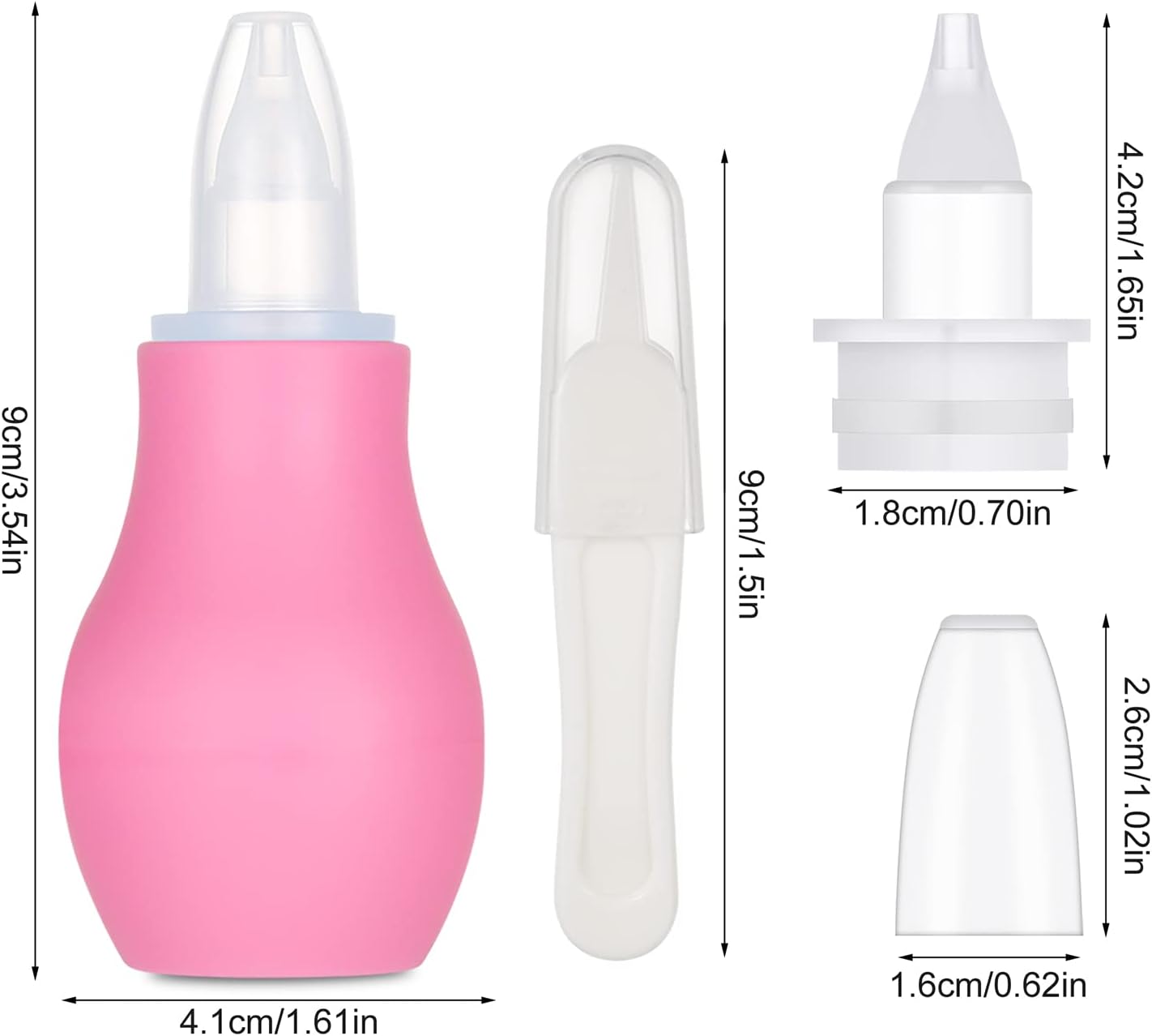 AKlamater 2 Pcs Baby Nasal Aspirator, Nasal Aspirator Newborn, Baby Nose Sucker Baby Nose Cleaner Baby Nasal Cleaner Mucus Removal for Newborns(Pink+Blue)-1