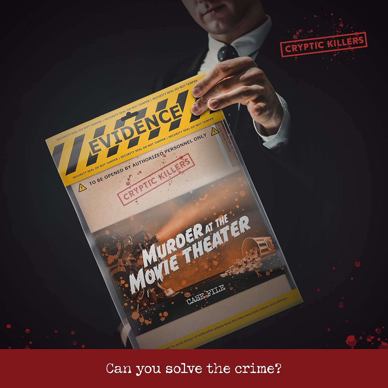 Cryptic Killers Unsolved mystery game - Cold Case Files Investigation - Detective clues/evidence - Solve the crime - Individuals, date nights & party groups - Murder at the Movie Theater-6