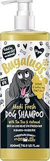 BUGALUGS Dog Shampoo for Itchy Skin Antibacterial And Antifungal Natural Medicated Safe Sensitive Formula - Fast Absorbing Skin Cooling First Aid relief For Cuts Grazes Skin Irritation