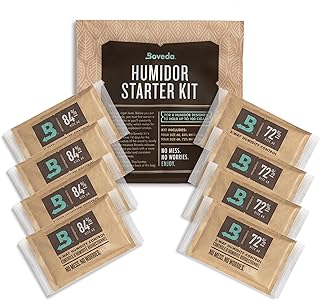 Boveda Starter Kit Bundle: Season a Wood Storage Box Plus Maintain Humidity with 2-Way Humidity Control | Includes (2) Each Size 60 84% & 72% | 1-Count