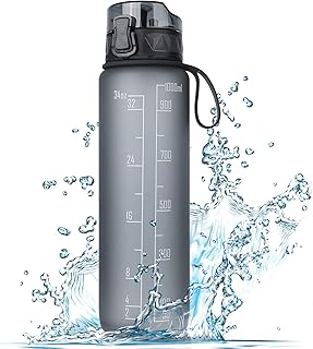 FULDENT Sports Water Bottle 1L Leakproof Design Water Bottle, BPA Free Tritan Plastic Drinking Bottle for Teenager, Adult, Sports, Hiking, Gym, Fitness, Outdoor, Cycling, School & Office