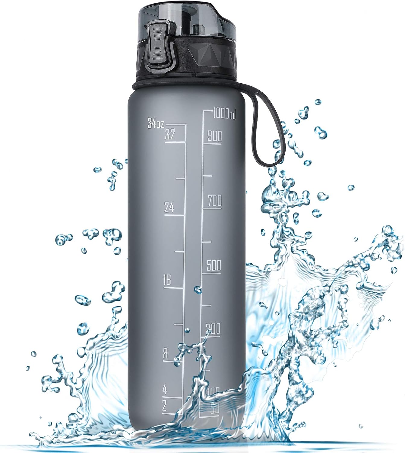 FULDENT Sports Water Bottle 1L Leakproof Design Water Bottle, BPA Free Tritan Plastic Drinking Bottle for Teenager, Adult, Sports, Hiking, Gym, Fitness, Outdoor, Cycling, School & Office-0