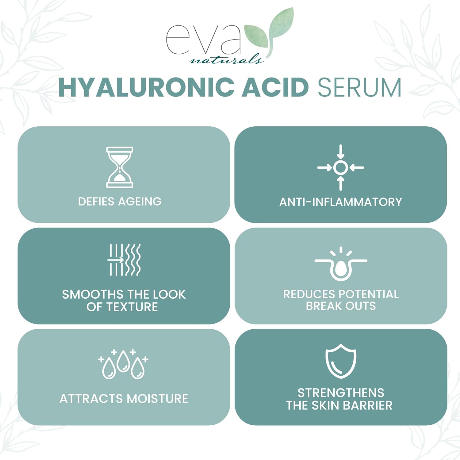 Eva Naturals Anti-Aging Hyaluronic Acid Serum For Face - Professional & Potent Hydrating Anti-Wrinkle Formula For Fine Line & Uneven Skin Tone - Contains Vitamin C, B, & E, Paraben Free (240 ml)-3