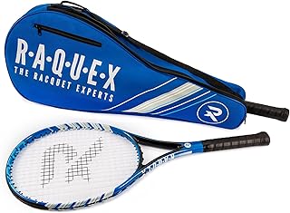 Raquex Tennis Racket Bag – Blue or Black - Tennis Racket Cover Bag, Squash & Badminton Racquet Bag for 2 Racquets & Accessories with Shoulder Strap