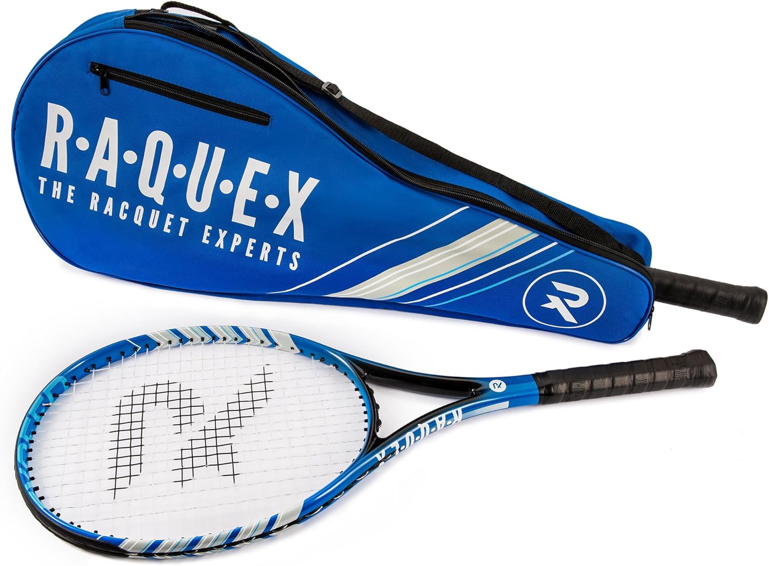 Raquex Tennis Racket Bag – Blue or Black - Tennis Racket Cover Bag, Squash & Badminton Racquet Bag for 2 Racquets & Accessories with Shoulder Strap-0