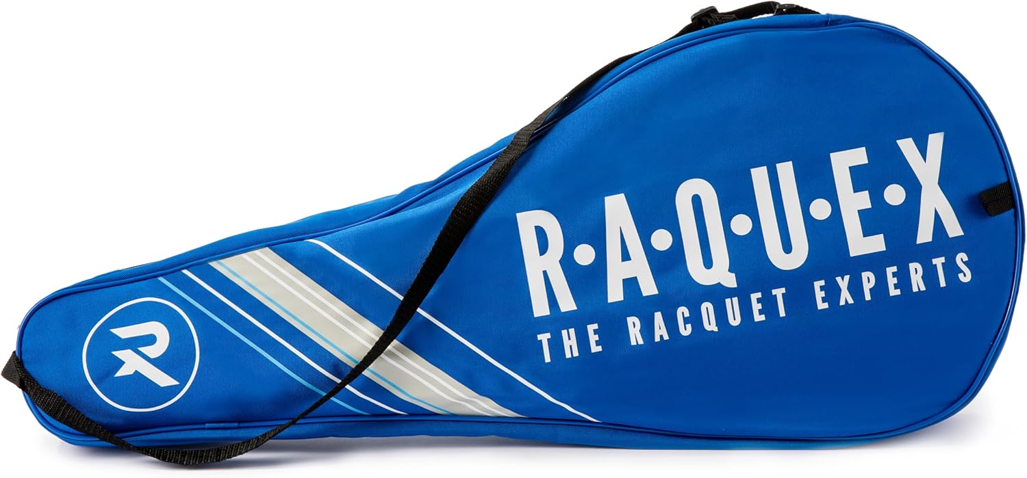 Raquex Tennis Racket Bag – Blue or Black - Tennis Racket Cover Bag, Squash & Badminton Racquet Bag for 2 Racquets & Accessories with Shoulder Strap-1