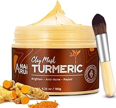 ANAI RUI Turmeric Clay Mask, Vitamin C Facial Mask with Turmeric & Kolin Clay, Cleasning Mask for Acne, Pores, Radiant & Smooth Skin, 6.35 oz