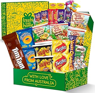 Ultimate Australian Snacks and Candy Box 29-Piece - Authentic Aussie Gifts featuring Arnott's Tim Tams, Vegemite, and More - Ideal Australian Food Treats for Expats, Birthday Gifts