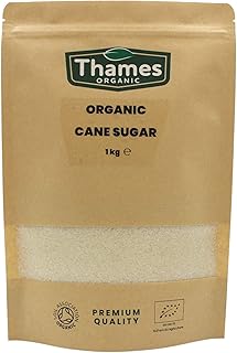 Organic Cane Sugar - No Additives or Preservatives, Vegan, GMO Free, Certified Organic - Perfect for Baking and Sweetening Drinks Naturally - Thames Organic 1 kg