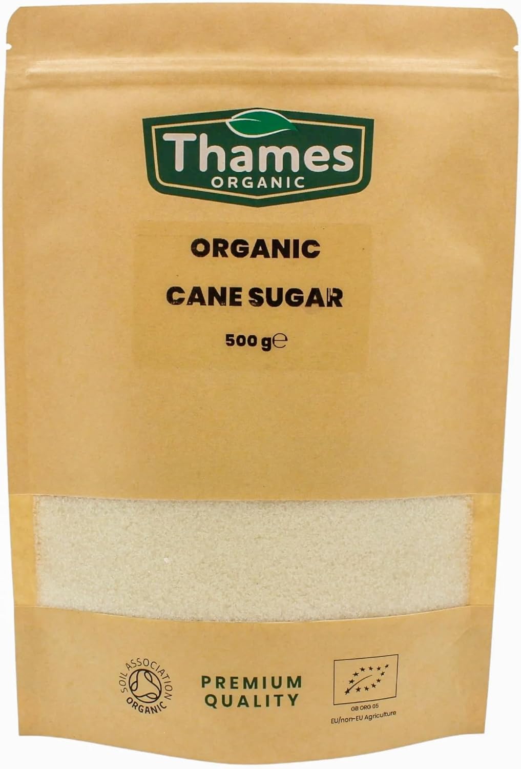 Organic Cane Sugar - No Additives or Preservatives, Vegan, GMO Free, Certified Organic - Perfect for Baking and Sweetening Drinks Naturally - Thames Organic 1 kg-1