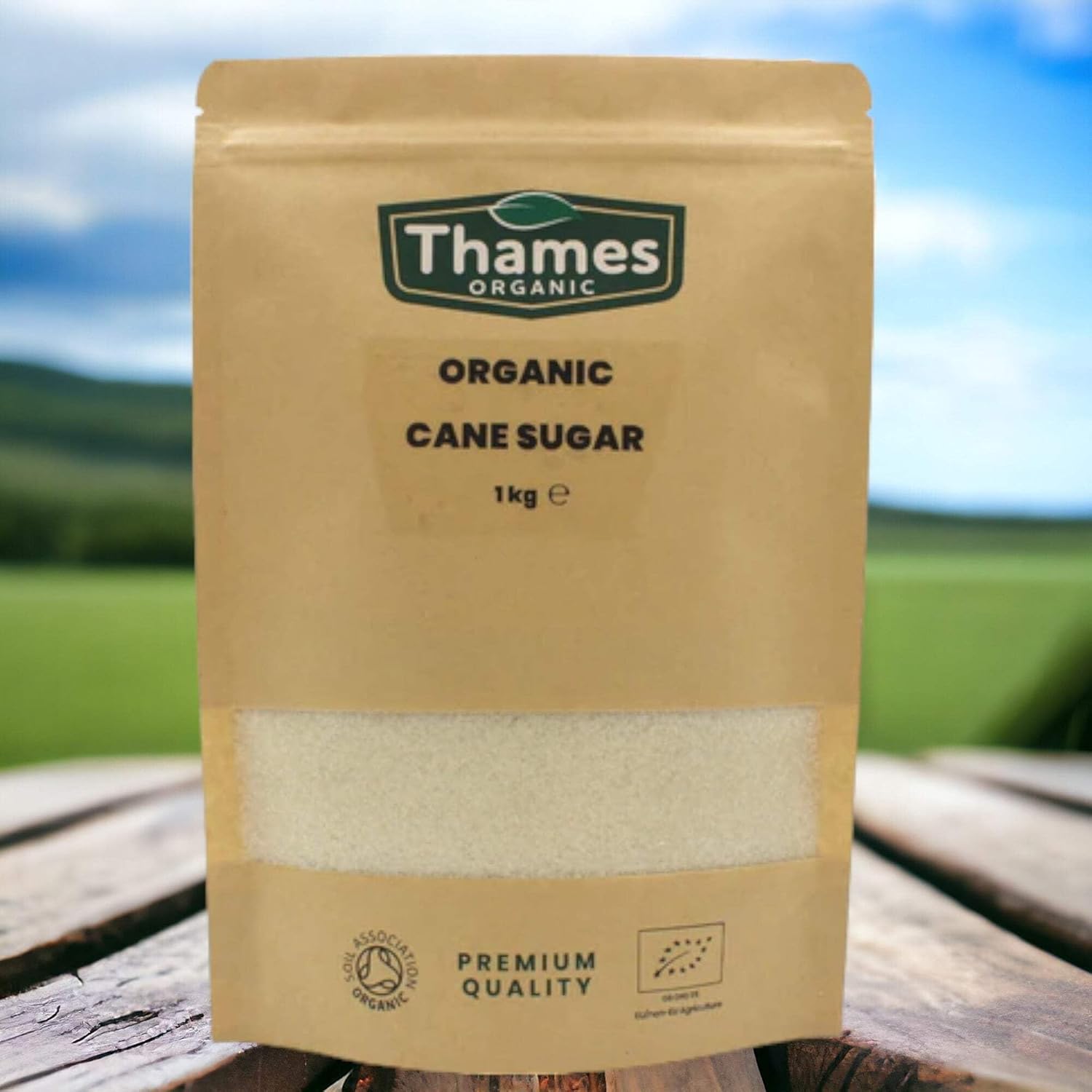 Organic Cane Sugar - No Additives or Preservatives, Vegan, GMO Free, Certified Organic - Perfect for Baking and Sweetening Drinks Naturally - Thames Organic 1 kg-2