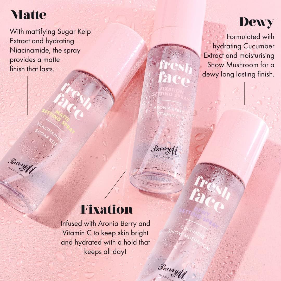 Barry M Fresh Face Fixation Makeup Setting Spray, Long-lasting, Infused With Aronia Berry and Vitamin C Clear-3