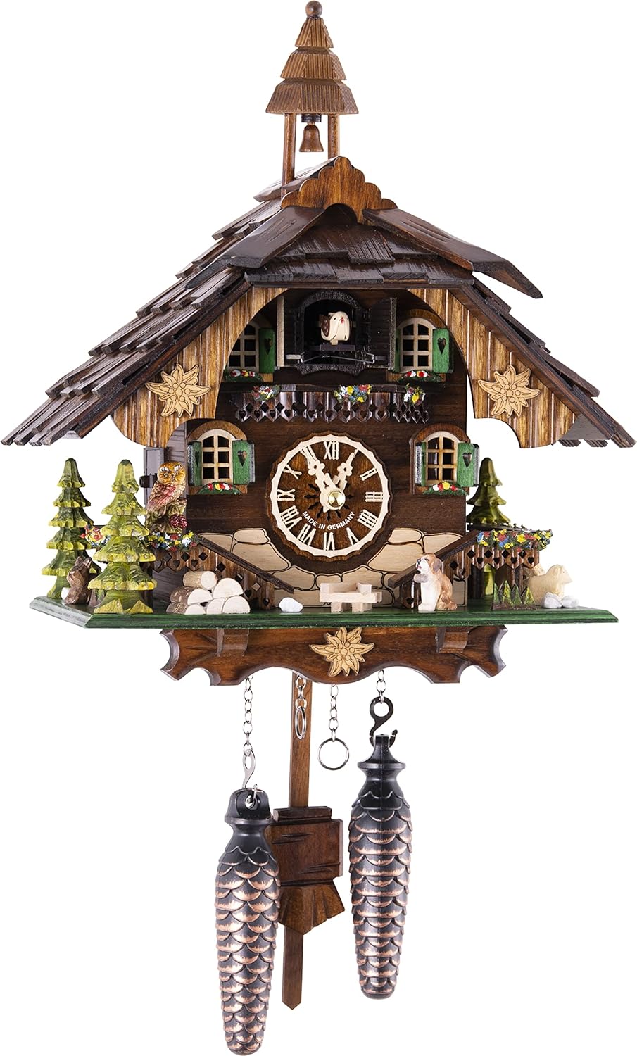 Cuckoo Palace Cuckoo Clock Quartz-movement Chalet-Style 32cm-0