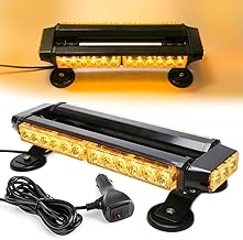 ROUTEKING 30LEDs Flashing Beacon Light - Recovery Warning Strobe Lighting Bar IP65 with 4 Magnetic Base 7 Flash Patterns for 12V/24V Emergency for vehicles Car Trailer Roof (Amber)