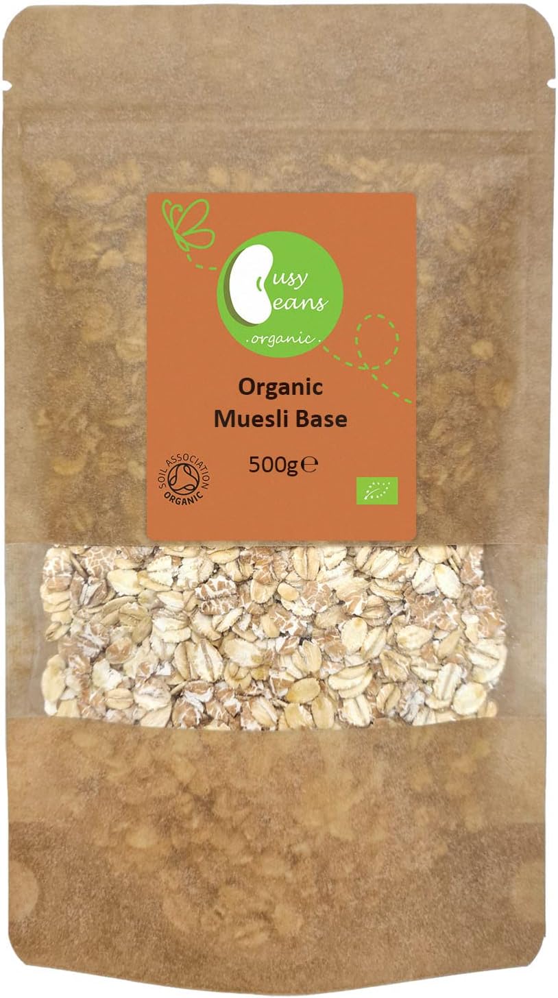 Organic Muesli Base (Oat, Wheat, Barley) - Certified Organic - by Busy Beans Organic (500g)-0