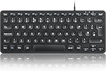 Perixx PERIBOARD-432 Wired USB Keyboard, Slim Design with Big Font Keys, UK QWERTY