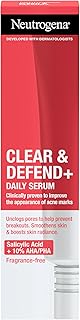 Neutrogena Clear & Defend+ Daily Serum (1x 30ml), Refining and Clearing Face Serum with Salicylic Acid, AHA/PHA, Daily-Use Oil-Free Serum for Spot-Prone Skin to Help Defend Against Breakouts