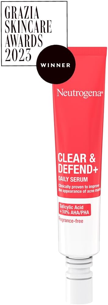 Neutrogena Clear & Defend+ Daily Serum (1x 30ml), Refining and Clearing Face Serum with Salicylic Acid, AHA/PHA, Daily-Use Oil-Free Serum for Spot-Prone Skin to Help Defend Against Breakouts-2