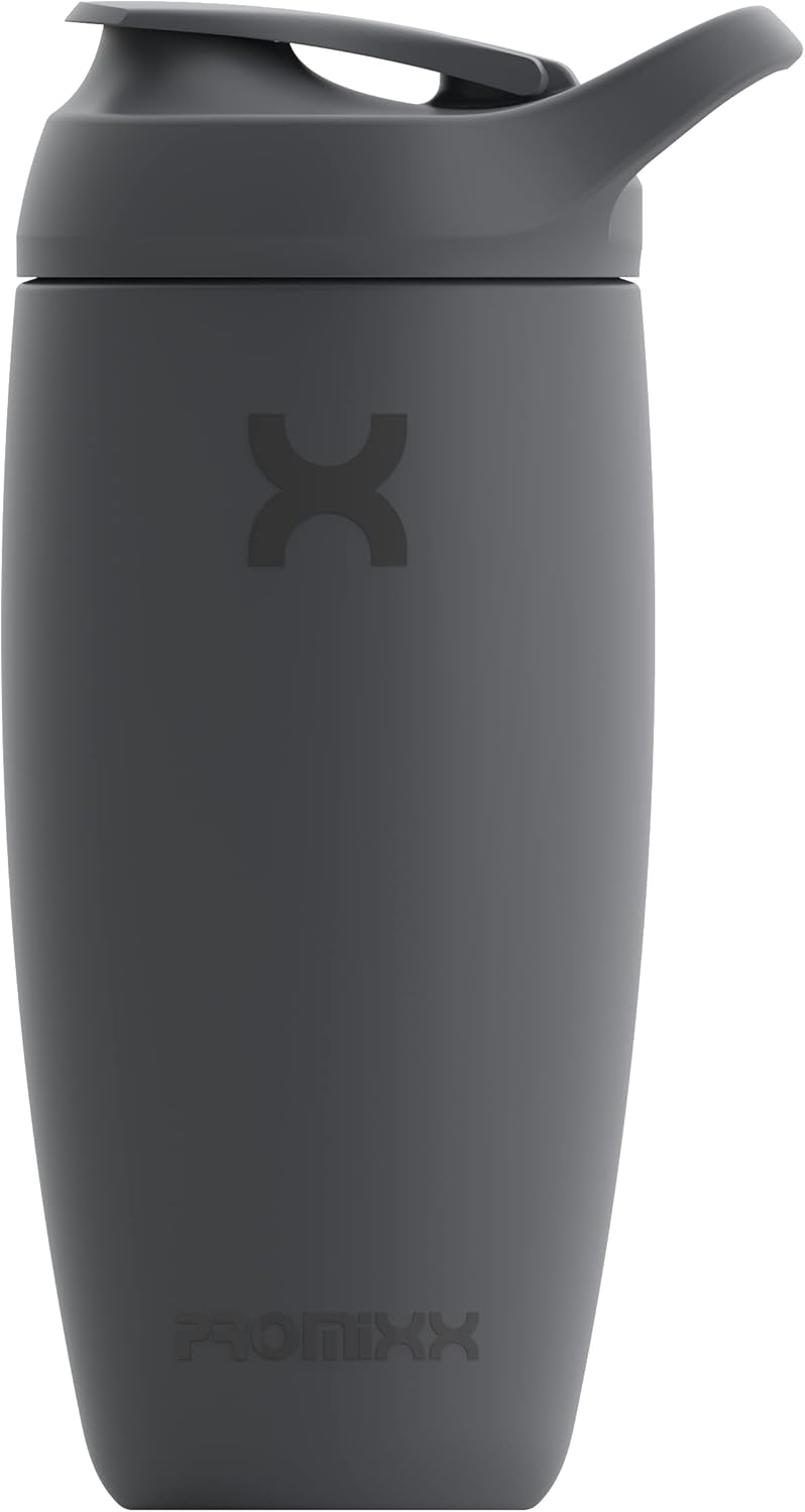 Promixx Pursuit Shaker Bottle Insulated Stainless Steel Water Bottle and Blender Cup, 550ml, Graphite-8