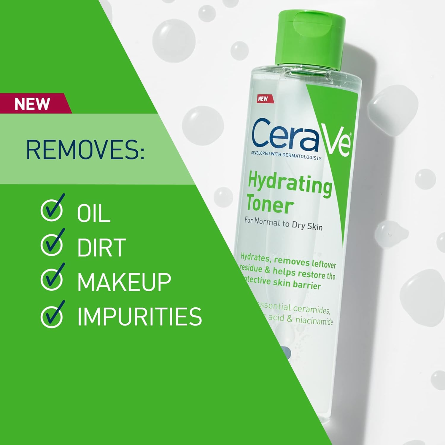 CeraVe Hydrating Toner for Face Non-Alcoholic with Hyaluronic Acid, Niacinamide, and Ceramides for Sensitive Dry Skin, Fragrance-Free Non Comedogenic, Full Size, 6.8 Fl Oz-2